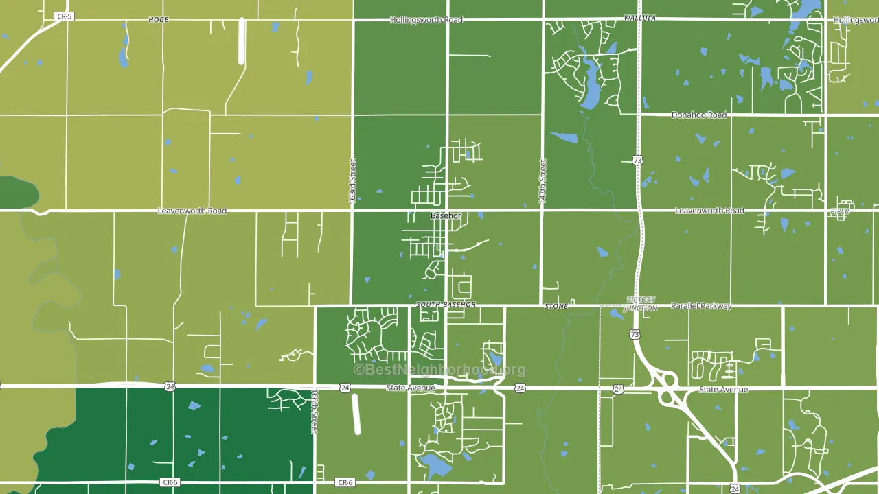 Basehor, KS block-group voter-turnout map