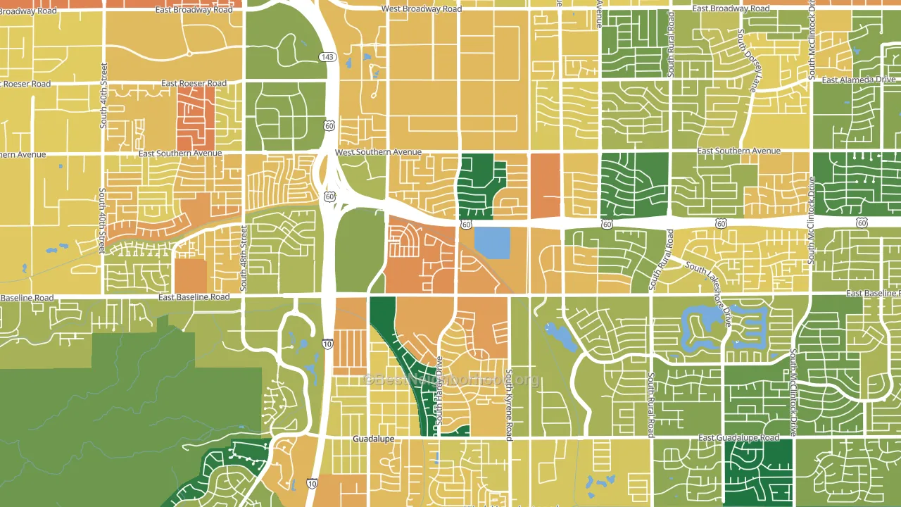 Baseline-Hardy, Tempe, AZ block-group voter-turnout map