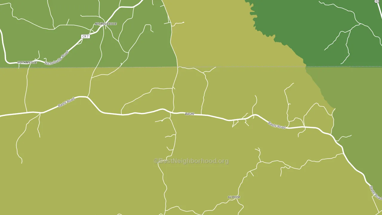Bashi, AL block-group voter-turnout map