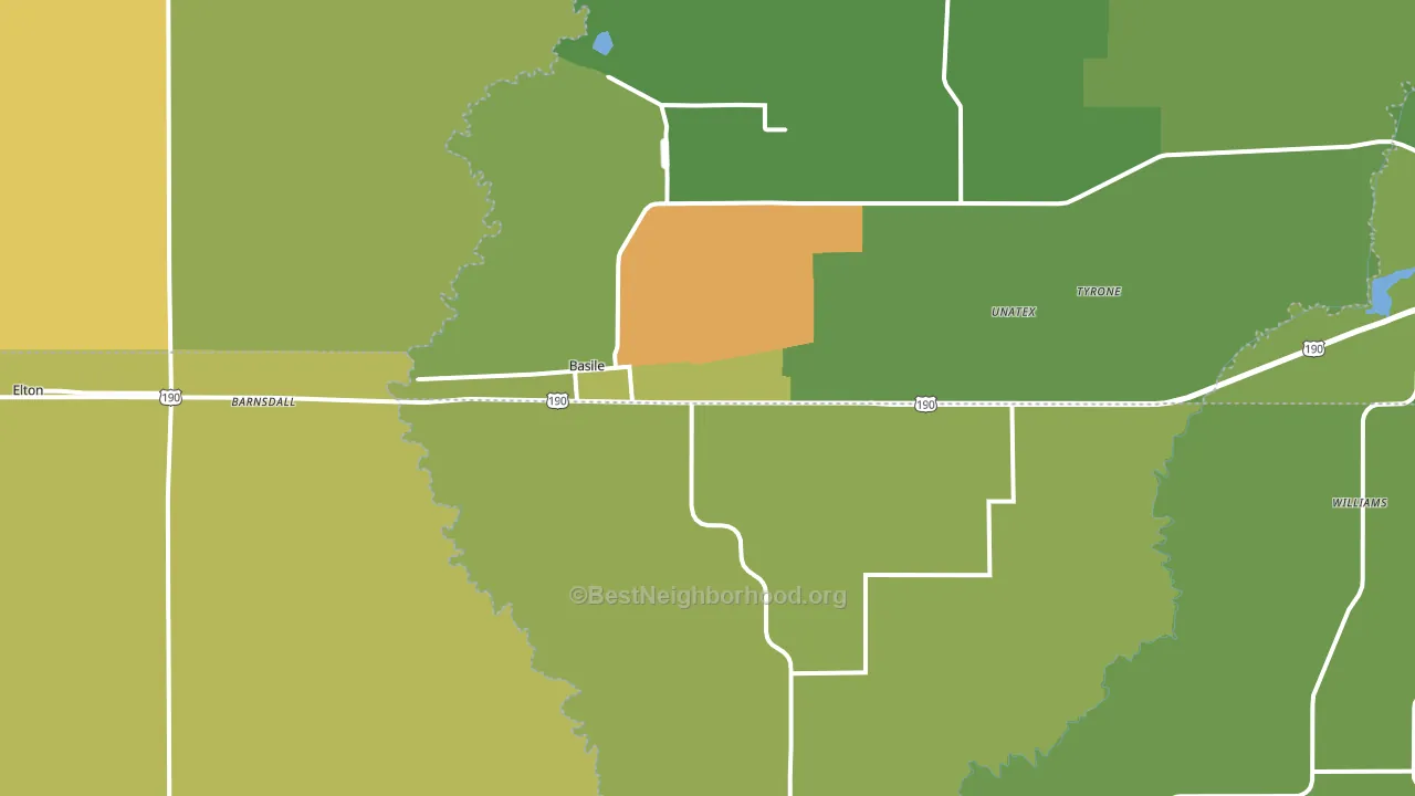 Basile, LA block-group voter-turnout map