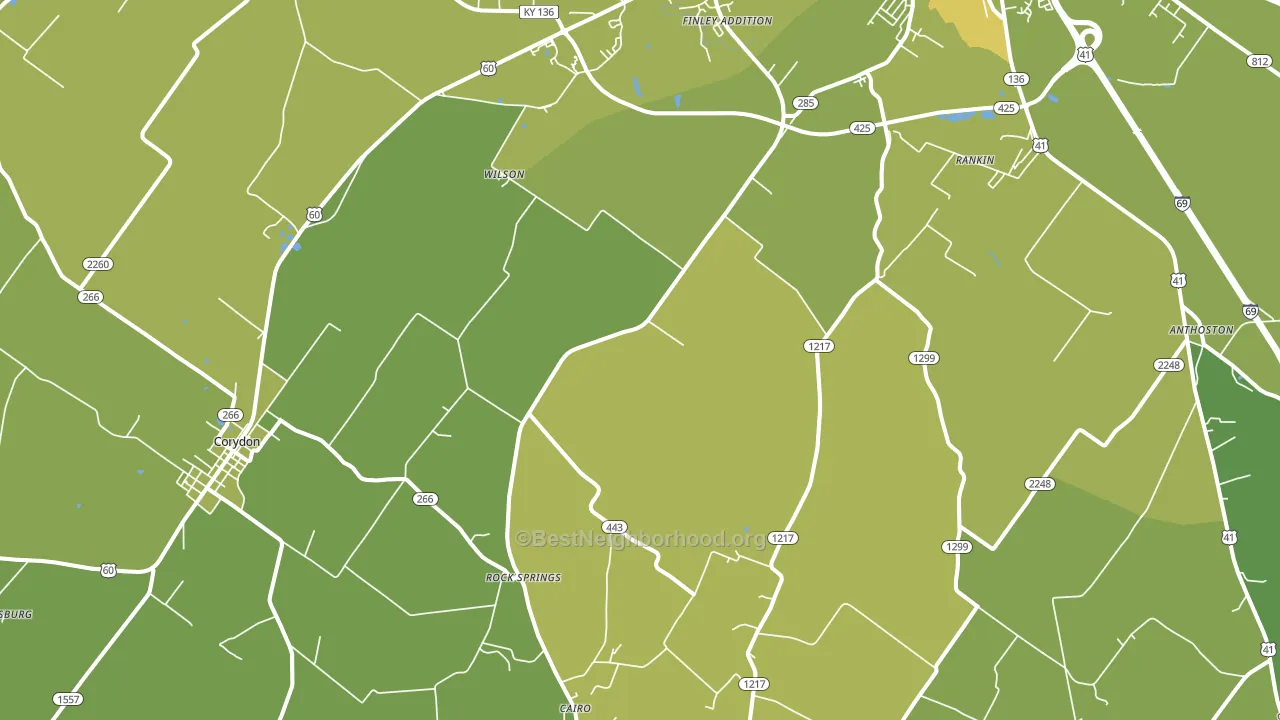 Baskett, KY block-group voter-turnout map