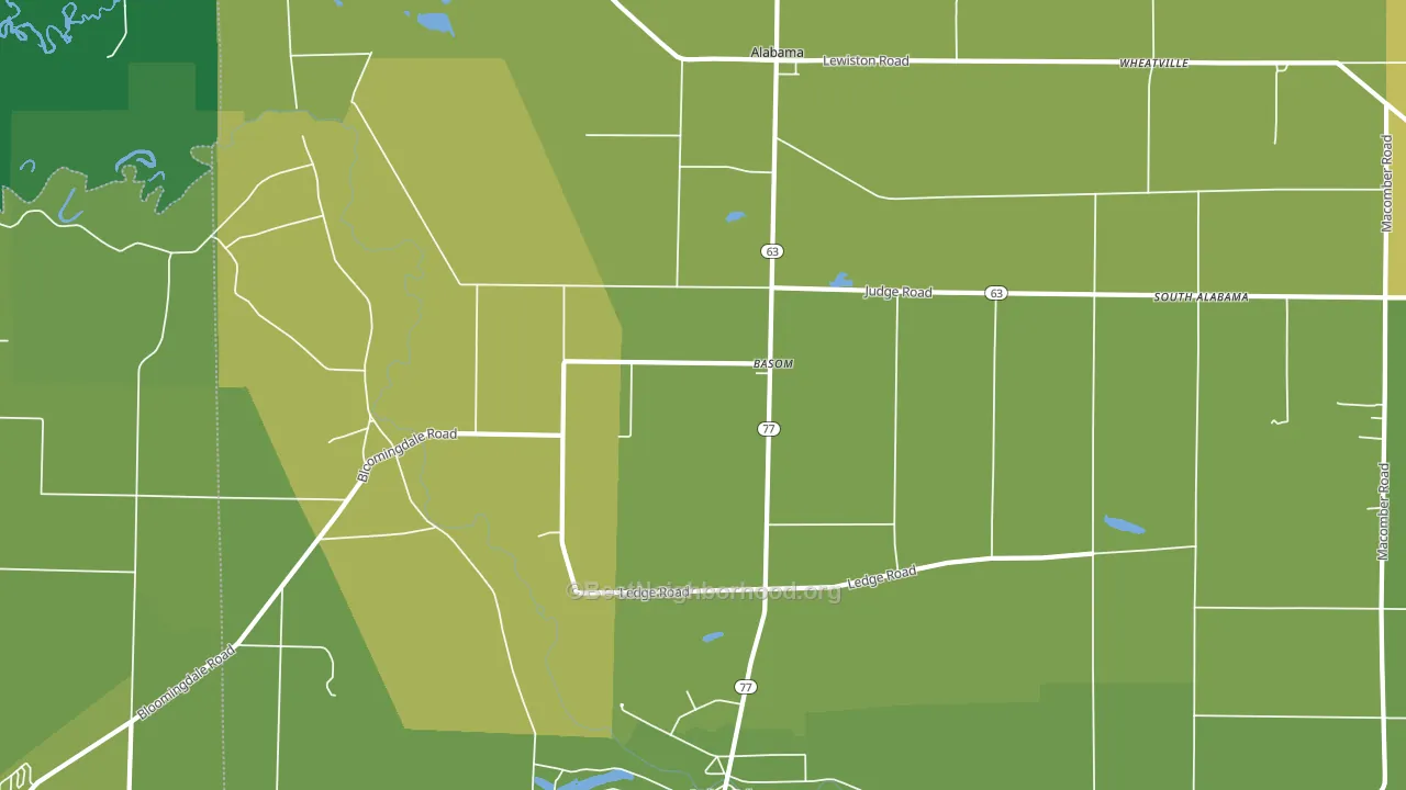 Basom, NY block-group voter-turnout map