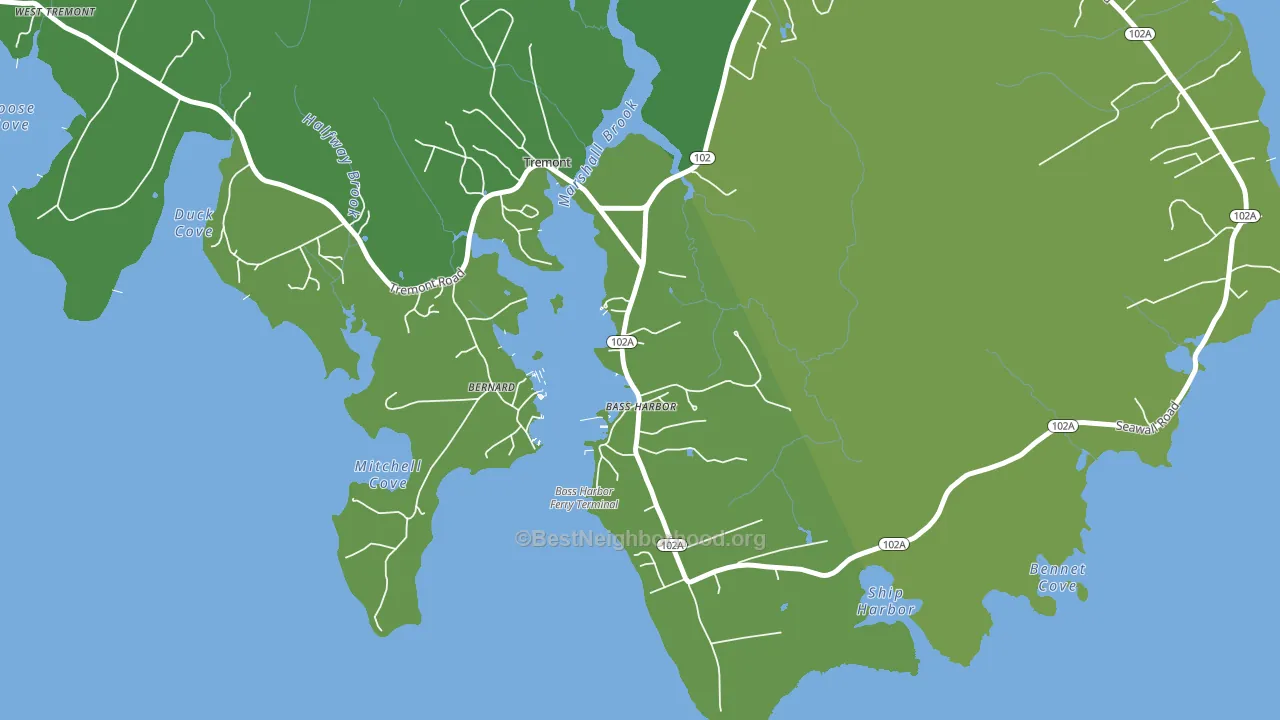 Bass Harbor, ME block-group voter-turnout map