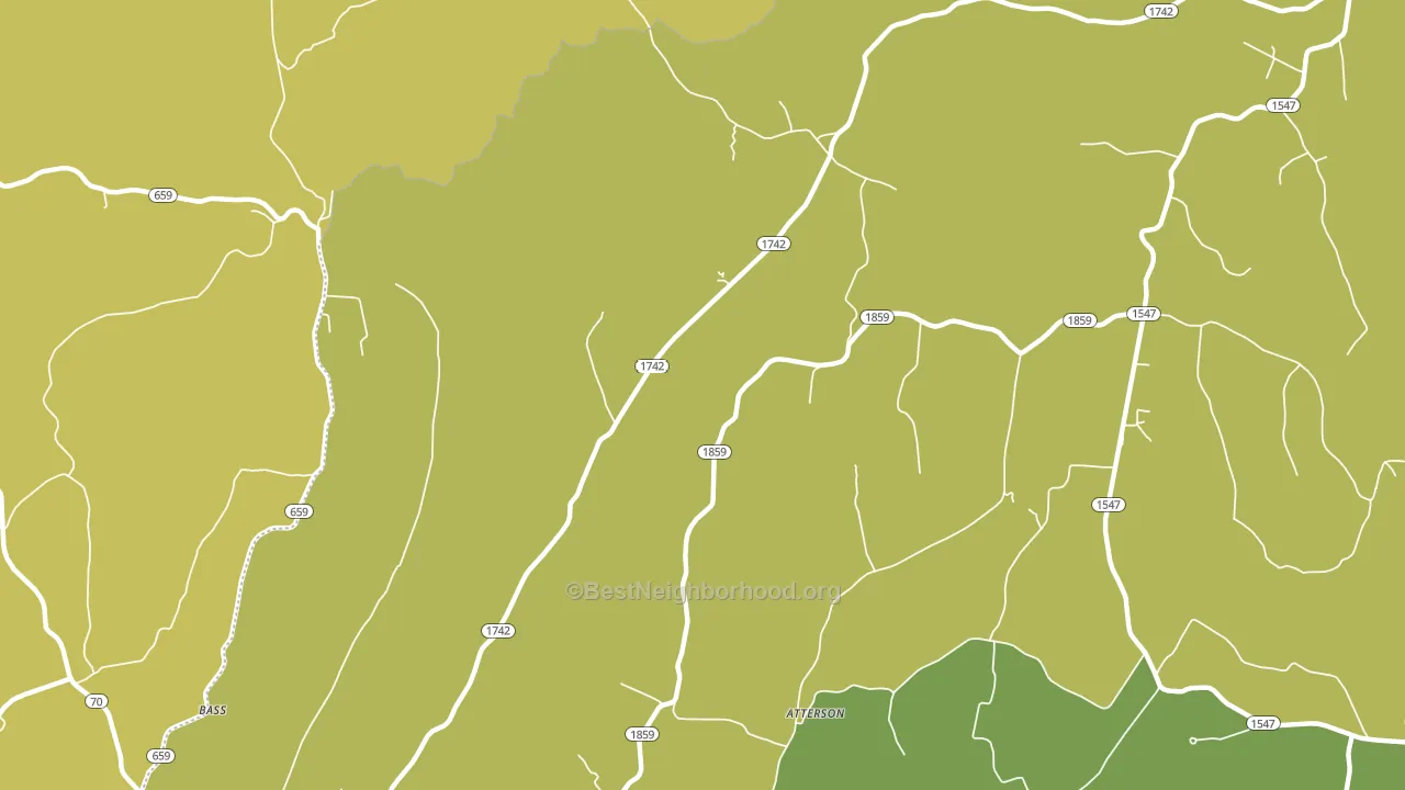 Bass, KY block-group voter-turnout map