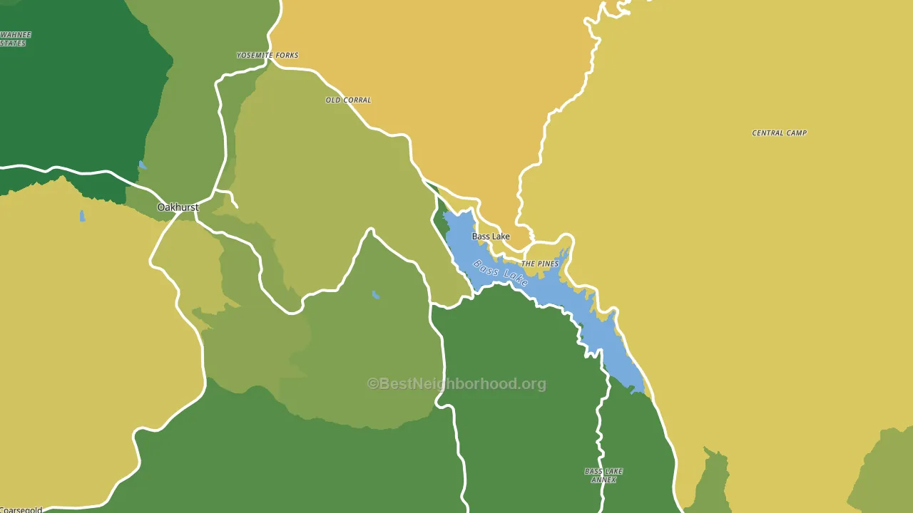 Bass Lake, CA block-group voter-turnout map