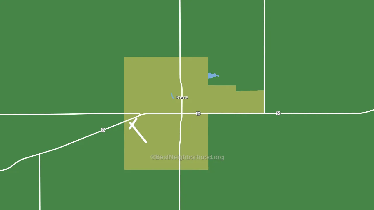 Bassett, NE block-group voter-turnout map