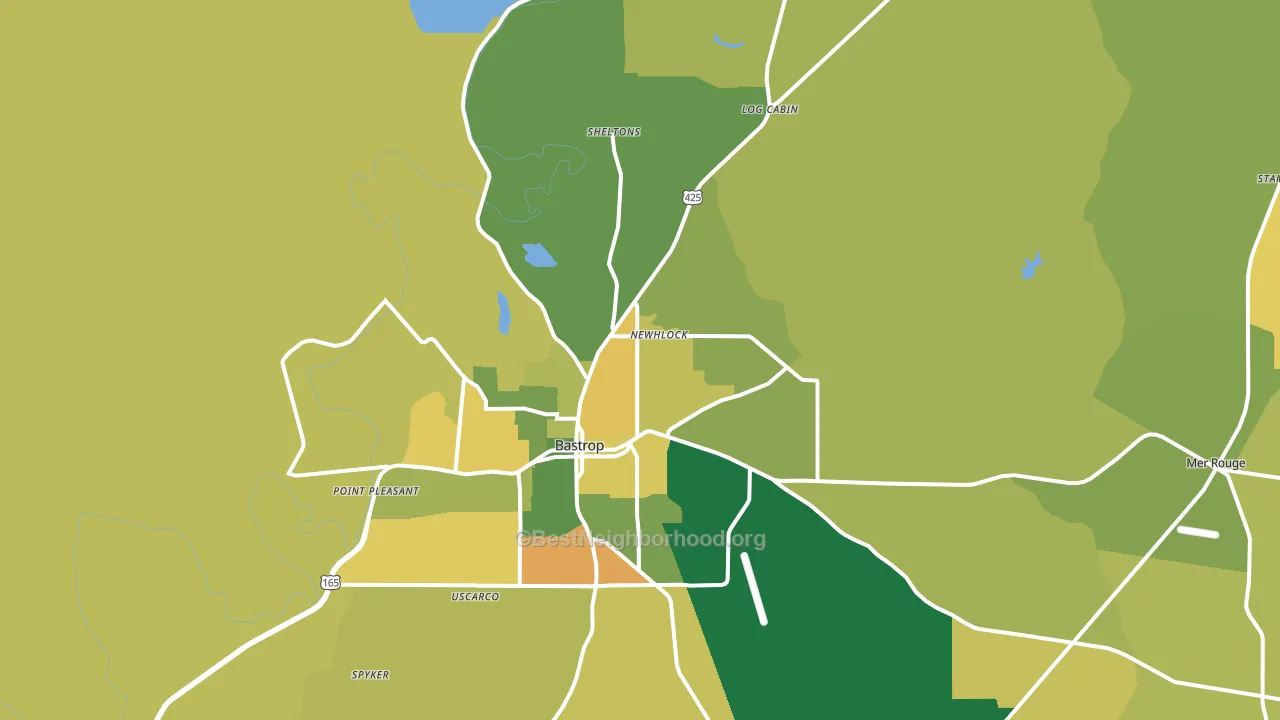 Bastrop, LA block-group voter-turnout map