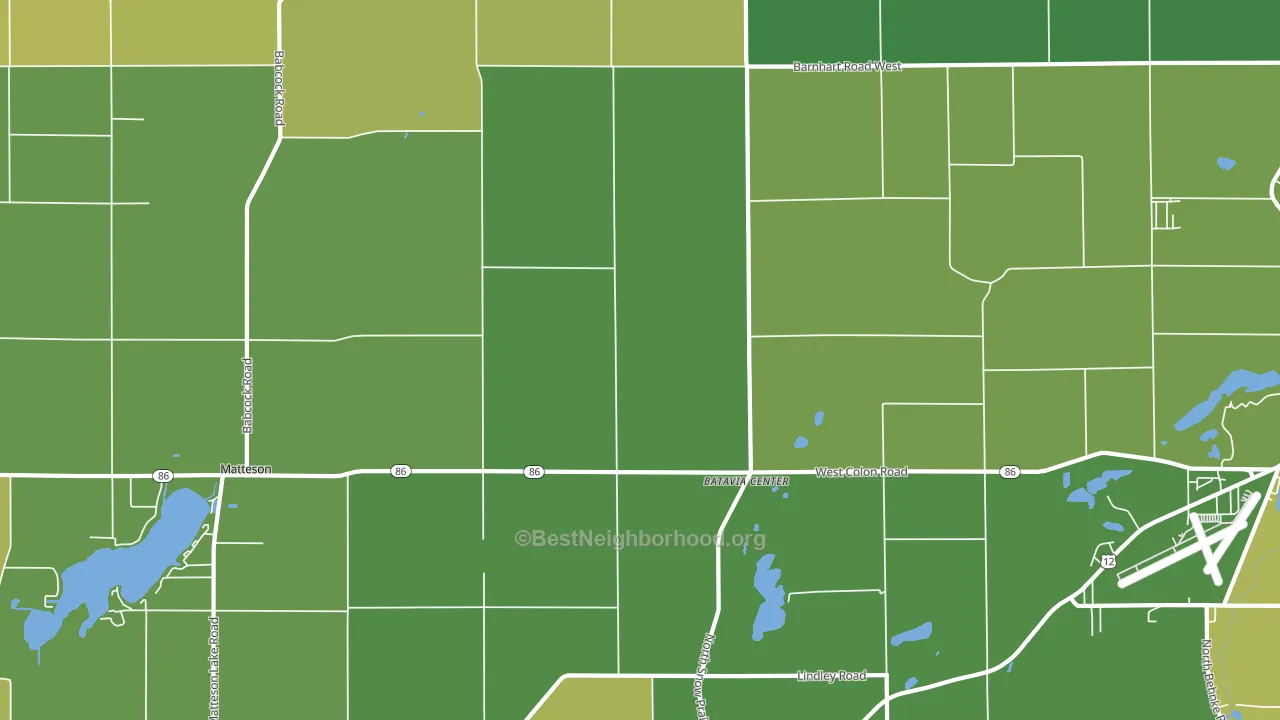 Batavia Center, MI block-group voter-turnout map