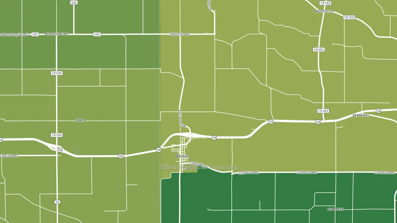 Batavia, IA block-group voter-turnout map