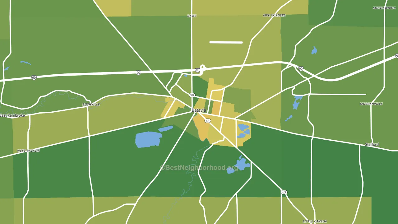 Batavia, NY block-group voter-turnout map