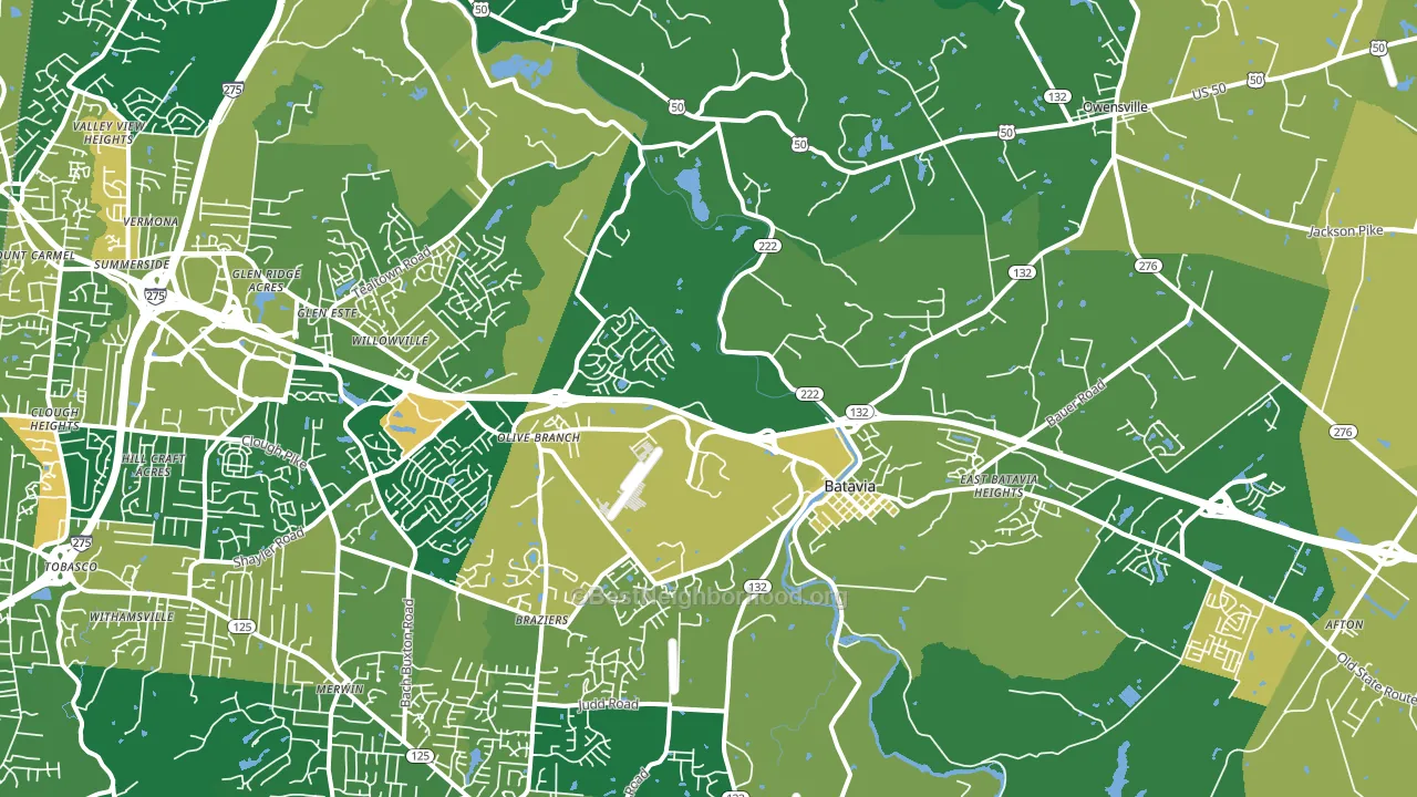 Batavia, OH block-group voter-turnout map