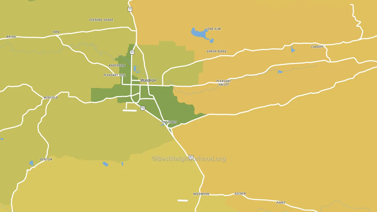 Bates, AR block-group voter-turnout map