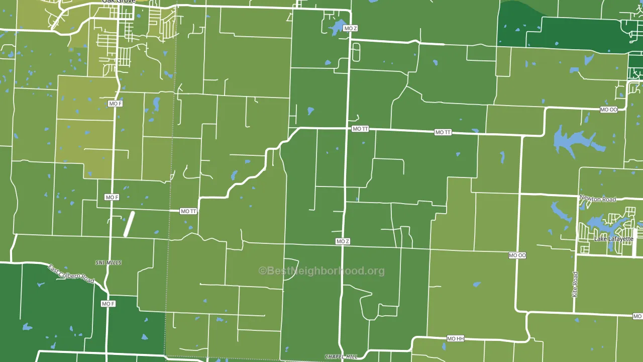 Bates City, MO block-group voter-turnout map