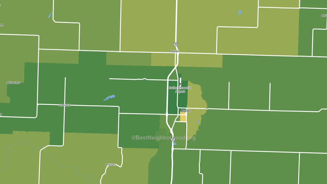 Bates County, MO block-group voter-turnout map