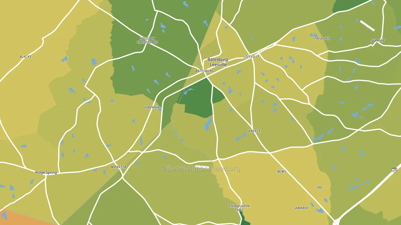 Batesburg, SC block-group voter-turnout map