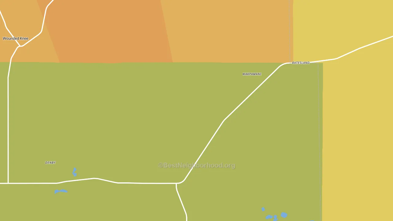 Batesland, SD block-group voter-turnout map