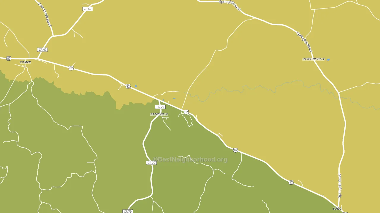 Batesville, AL block-group voter-turnout map