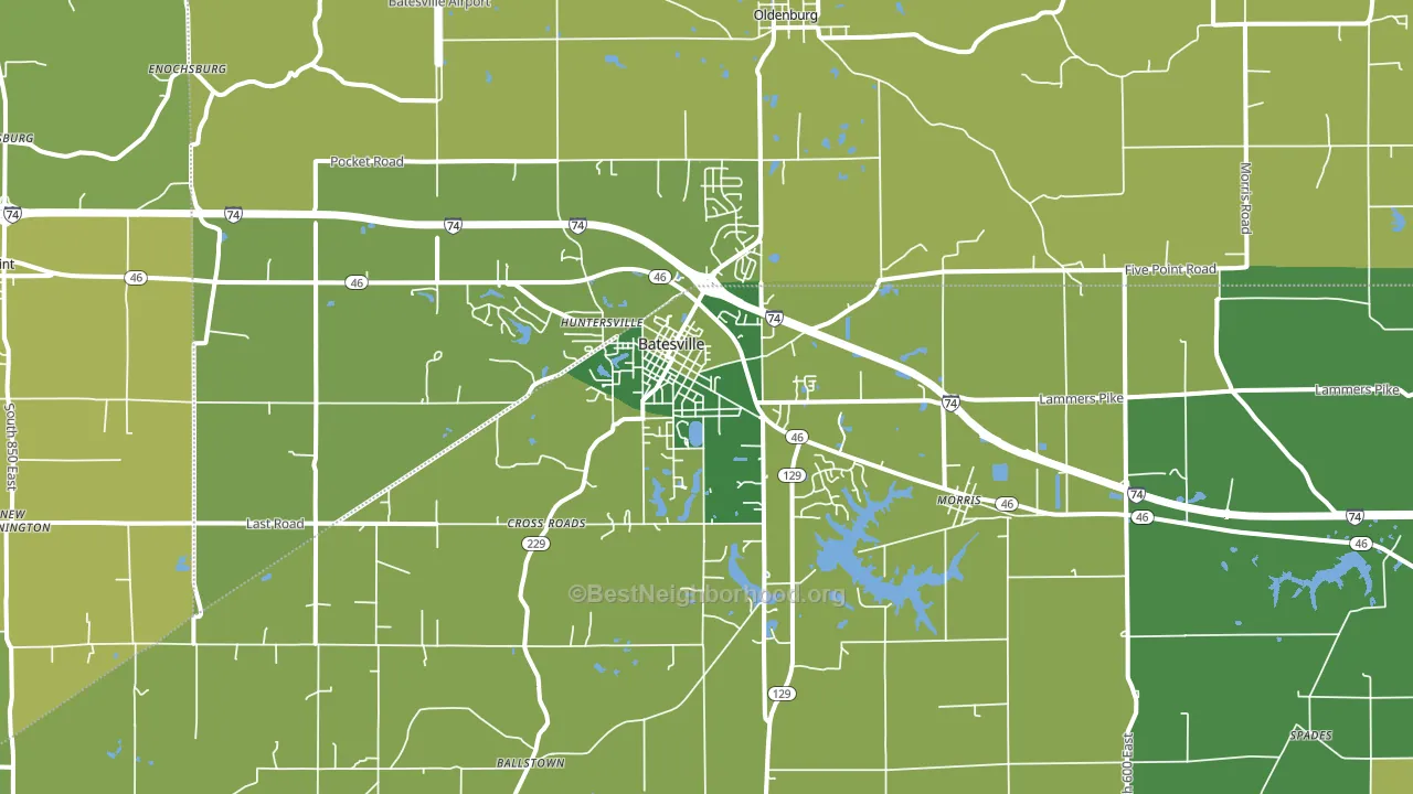 Batesville, IN block-group voter-turnout map