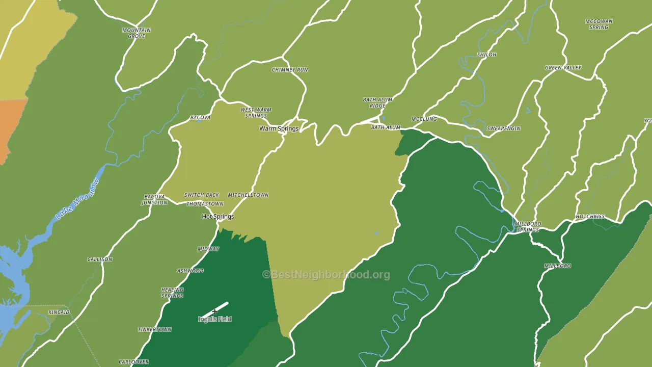 Bath County, VA block-group voter-turnout map