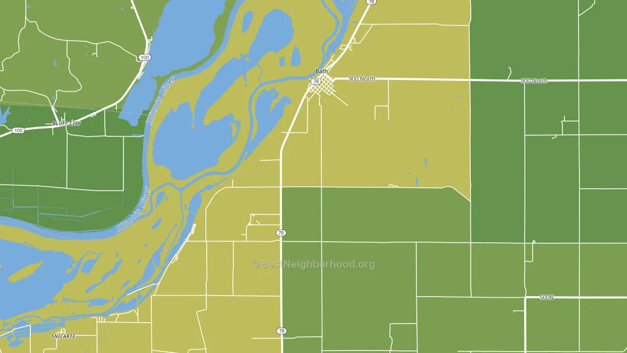 Bath, IL block-group voter-turnout map
