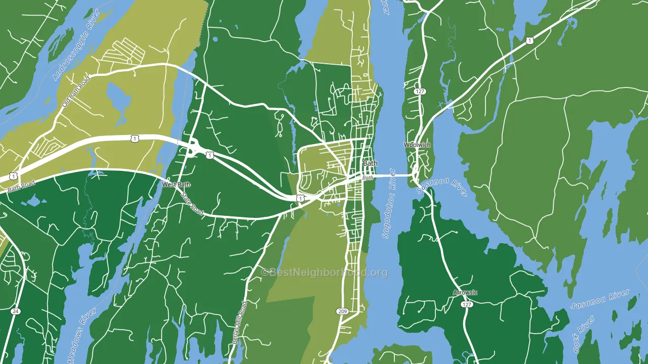 Bath, ME block-group voter-turnout map