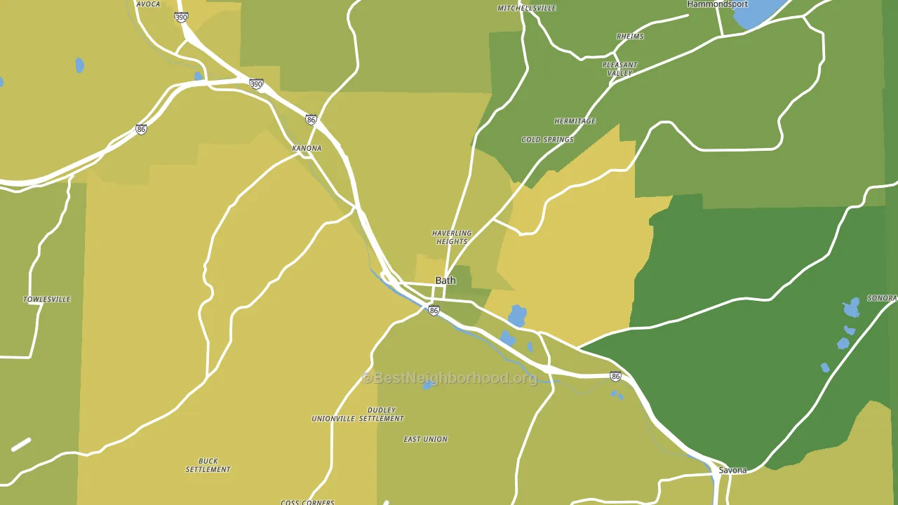 Bath, NY block-group voter-turnout map
