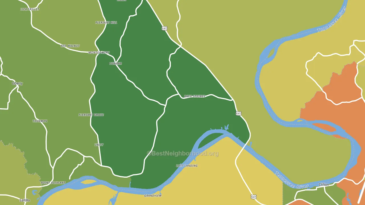 Bath Springs, TN block-group voter-turnout map