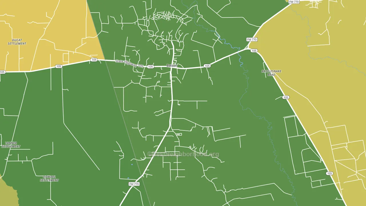 Batson, TX block-group voter-turnout map