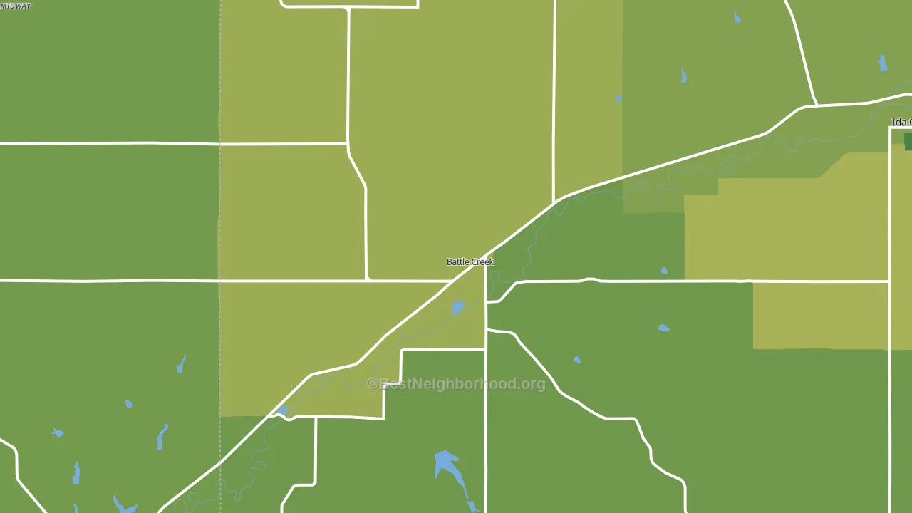Battle Creek, IA block-group voter-turnout map