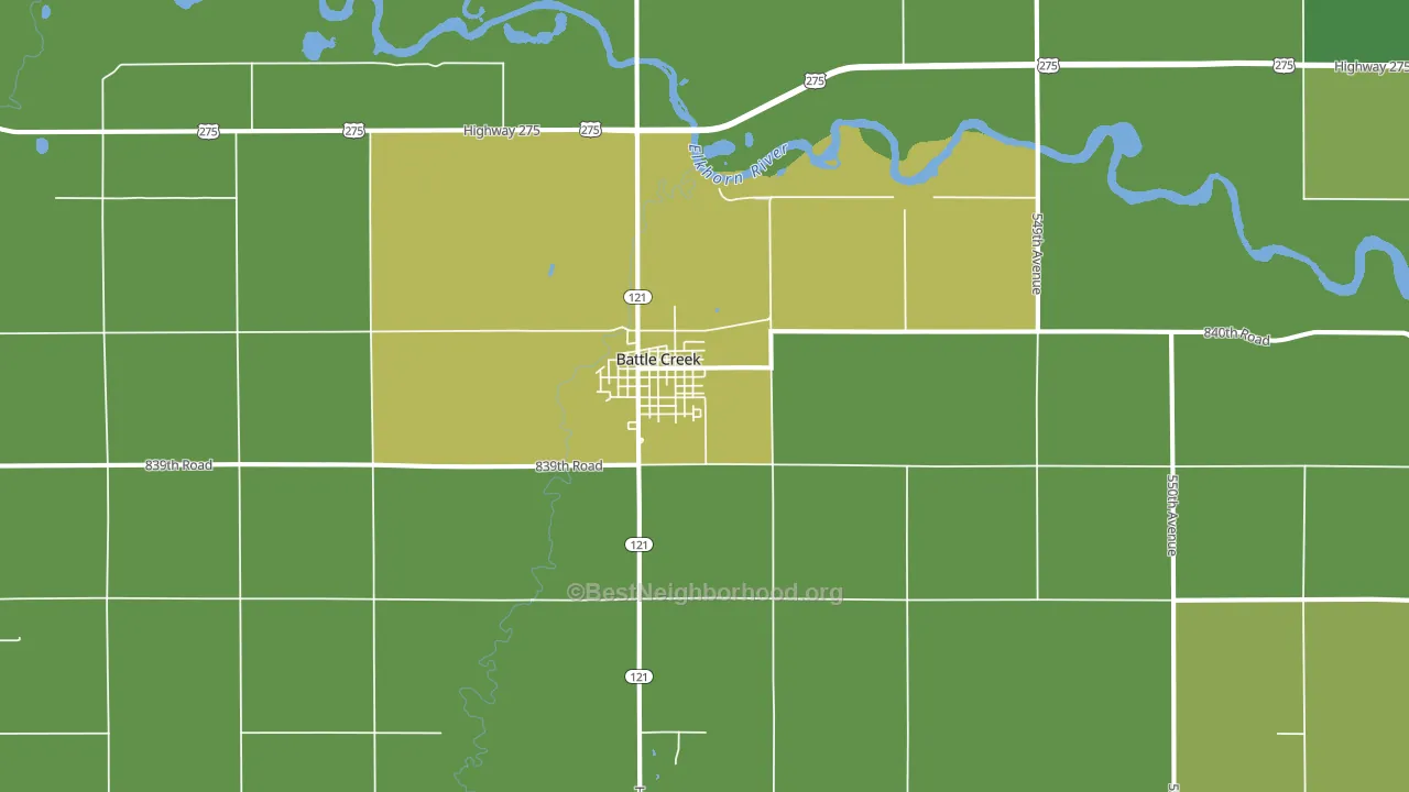 Battle Creek, NE block-group voter-turnout map