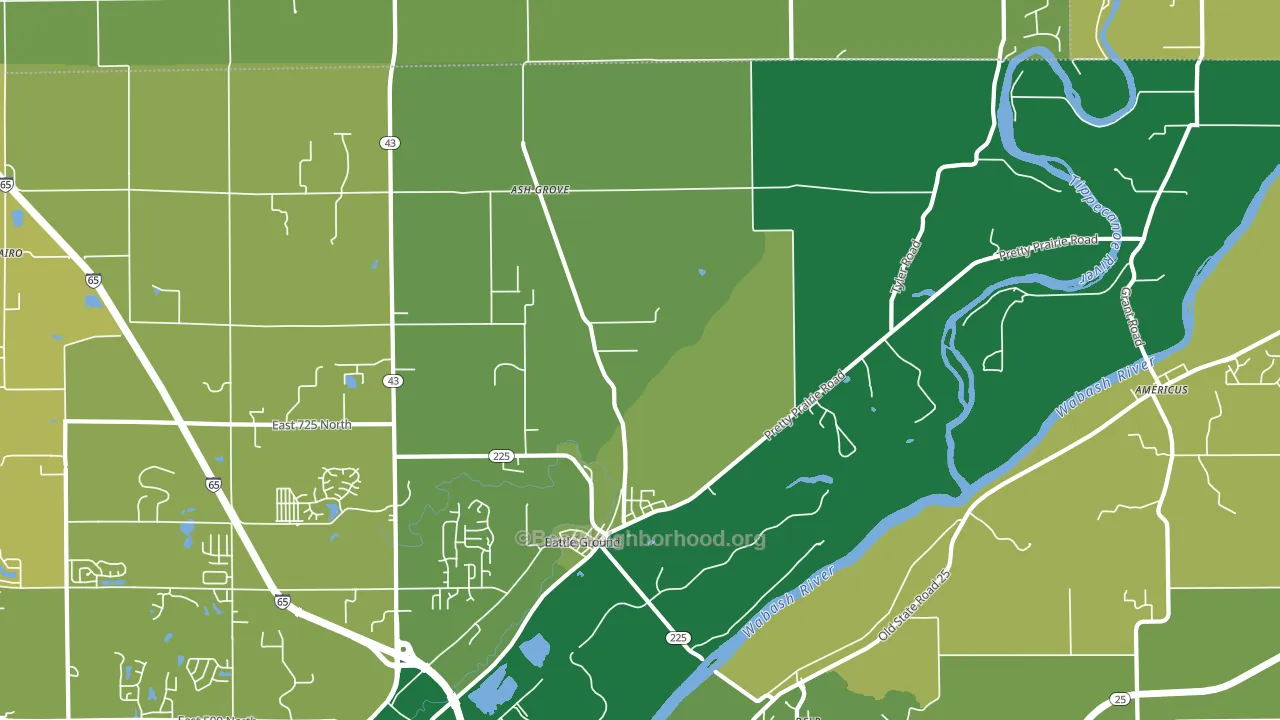 Battle Ground, IN block-group voter-turnout map