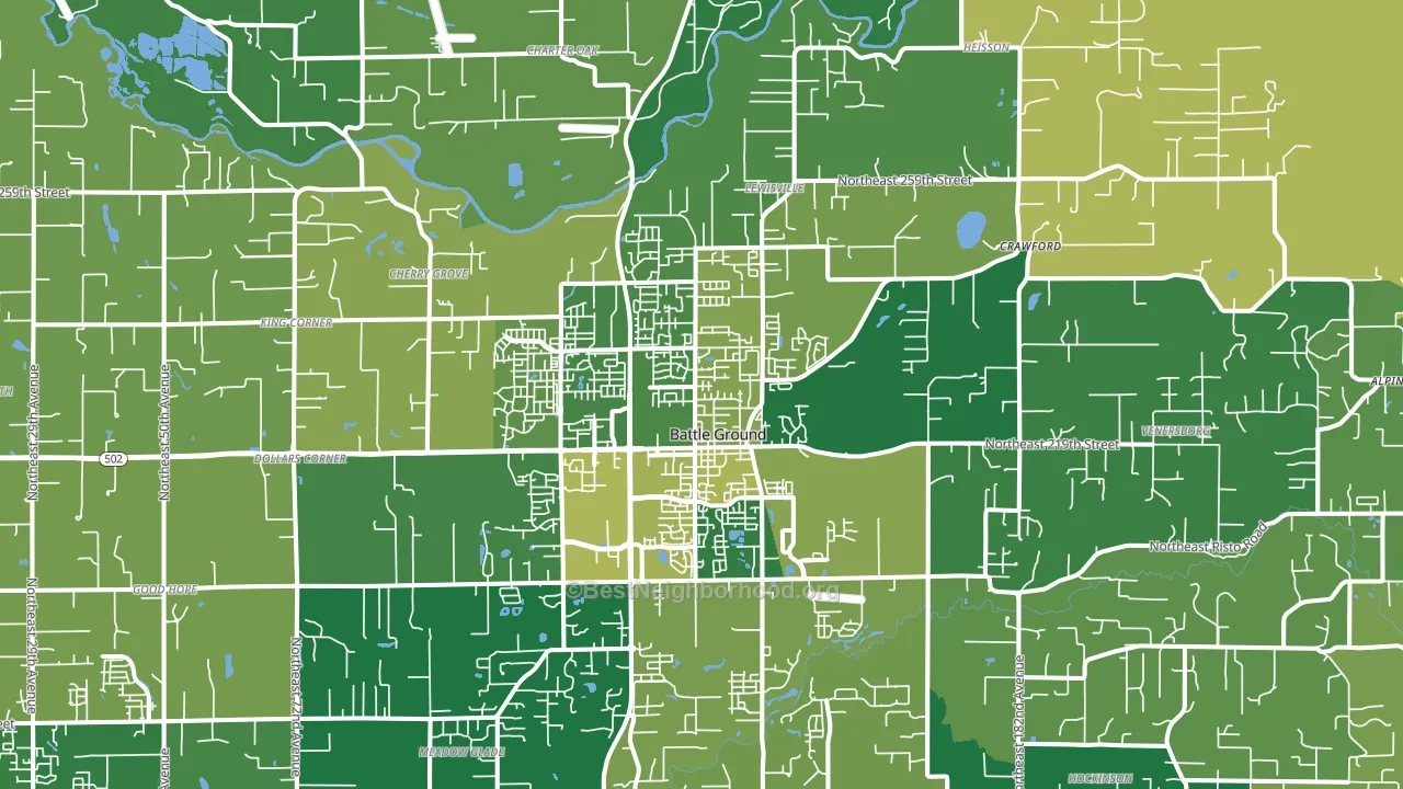Battle Ground, WA block-group voter-turnout map