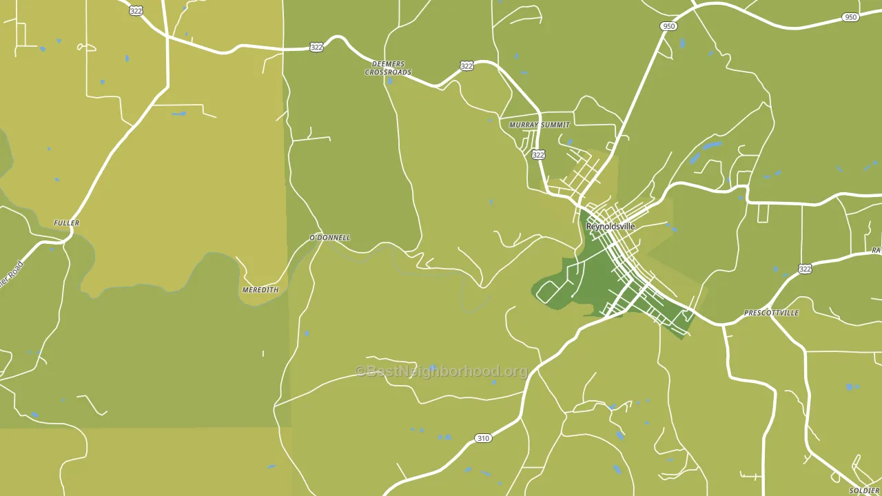 Battle Hollow, PA block-group voter-turnout map