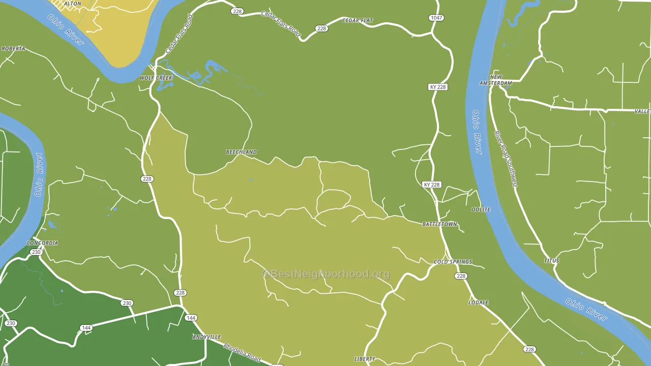 Battletown, KY block-group voter-turnout map
