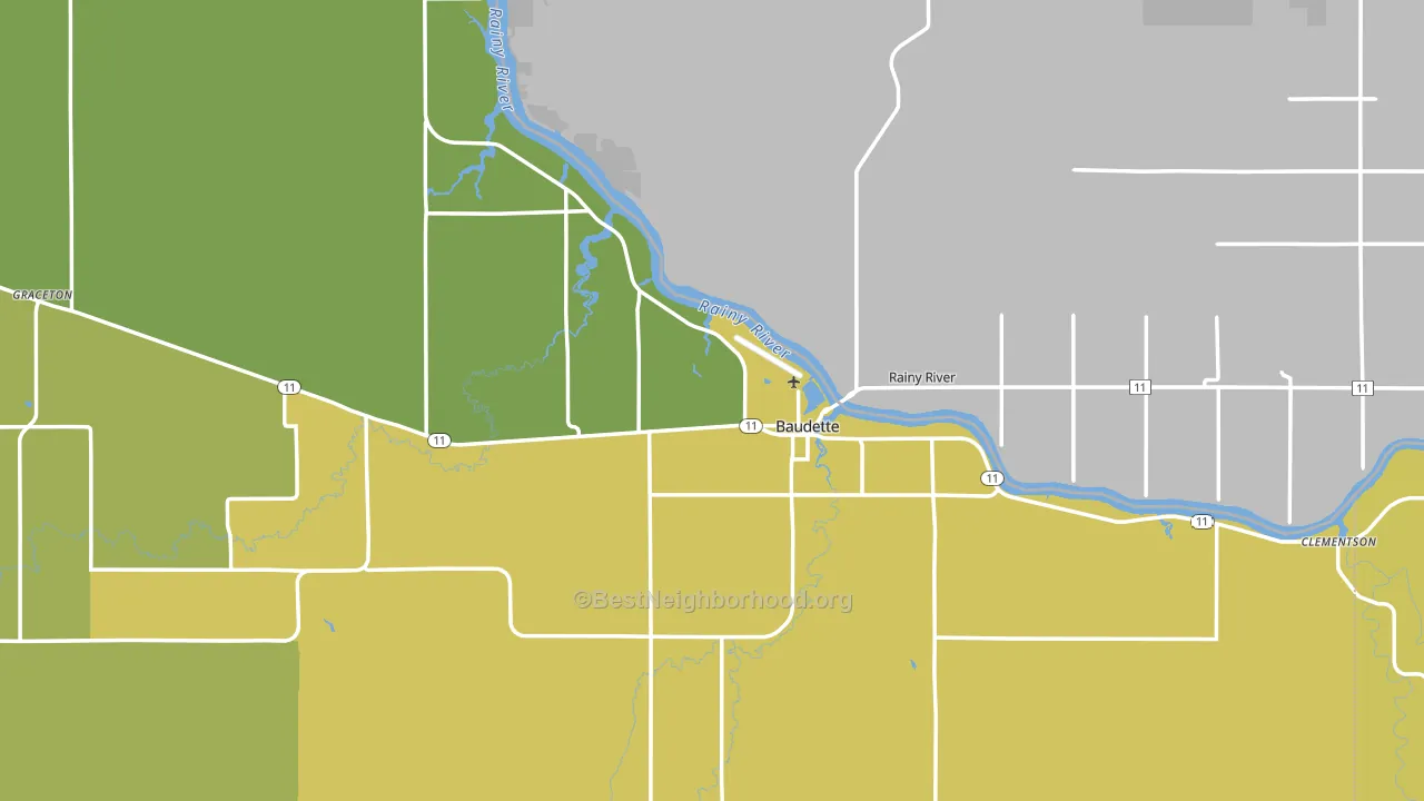 Baudette, MN block-group voter-turnout map