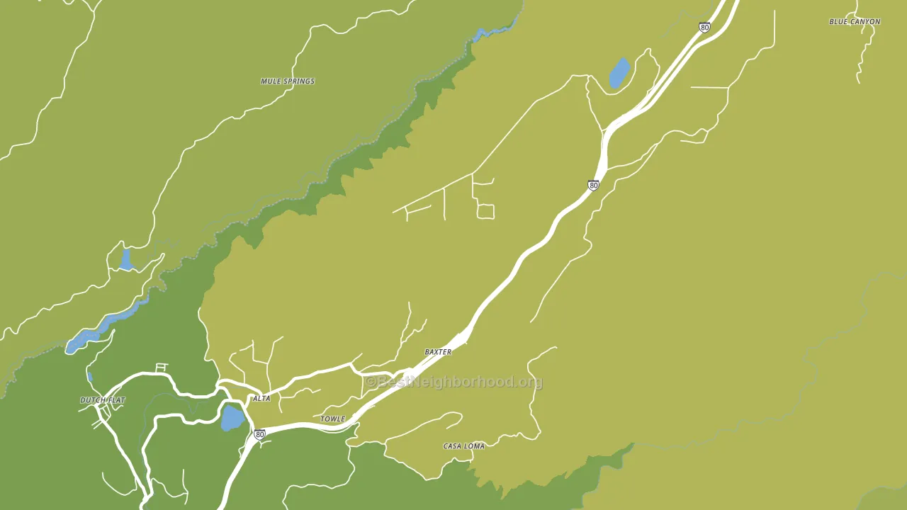 Baxter, CA block-group voter-turnout map