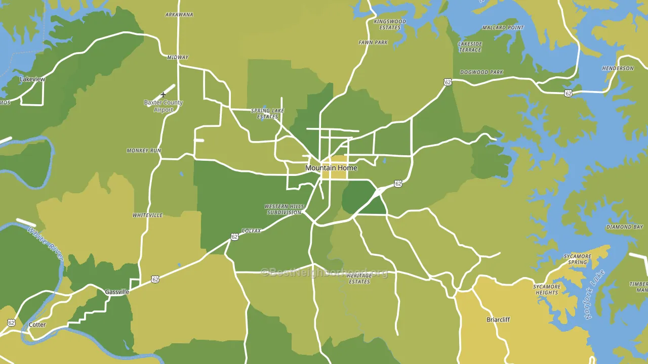 Baxter County, AR block-group voter-turnout map