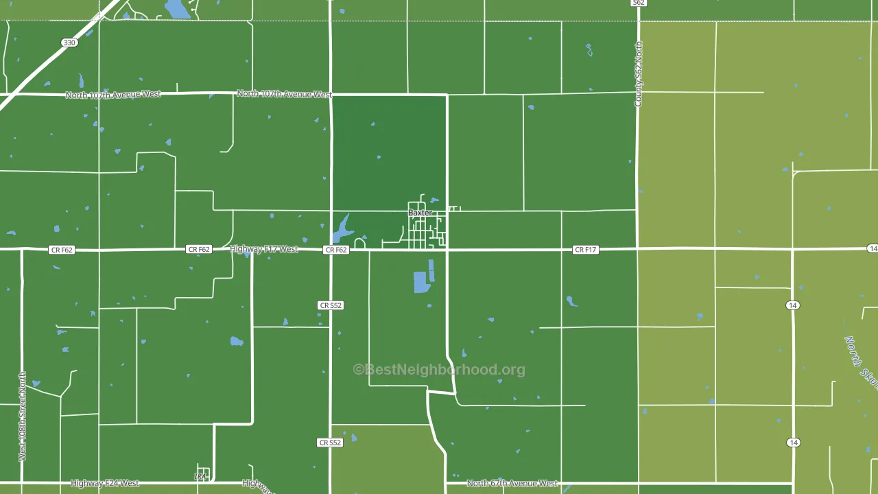 Baxter, IA block-group voter-turnout map