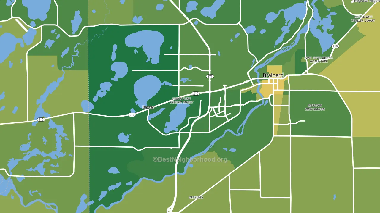 Baxter, MN block-group voter-turnout map