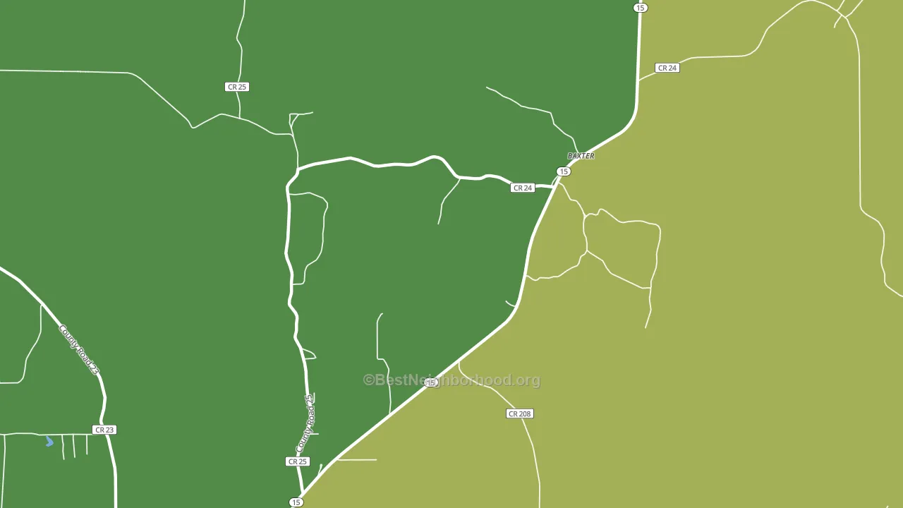 Baxter, MS block-group voter-turnout map