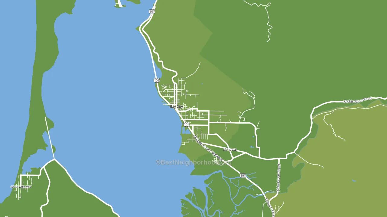 Bay City, OR block-group voter-turnout map