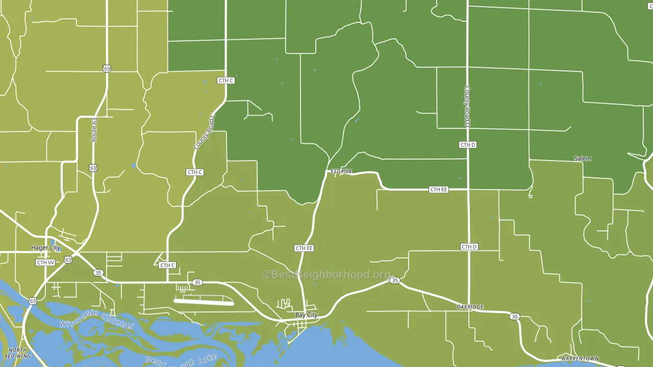 Bay City, WI block-group voter-turnout map