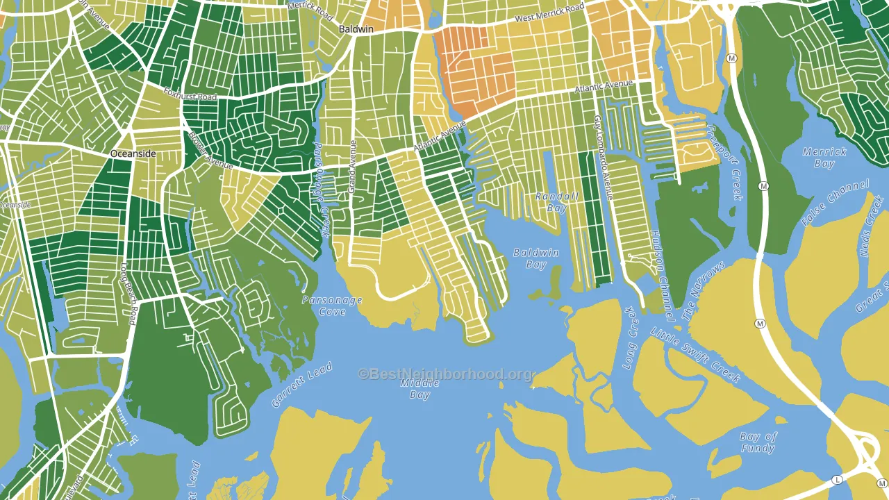 Bay Colony, Baldwin Harbor, NY block-group voter-turnout map