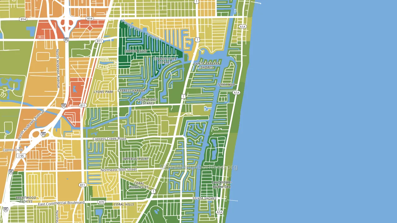 Bay Colony, Fort Lauderdale, FL block-group voter-turnout map