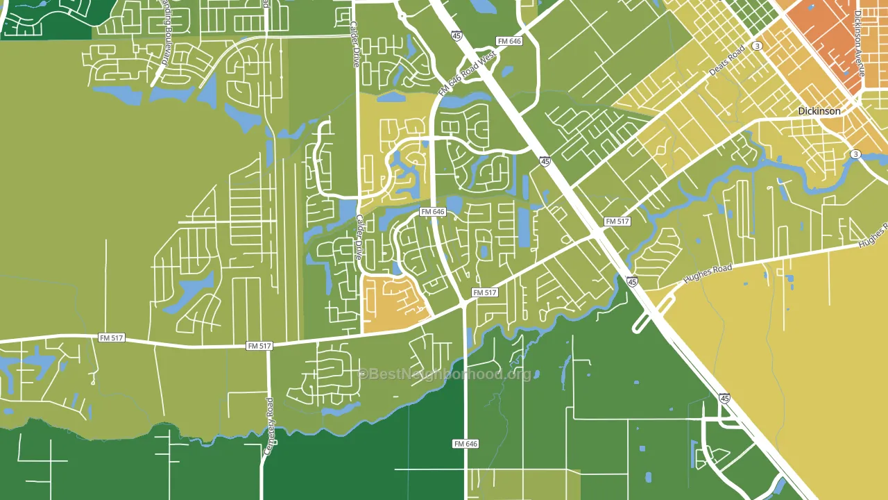 Bay Colony, League City, TX block-group voter-turnout map
