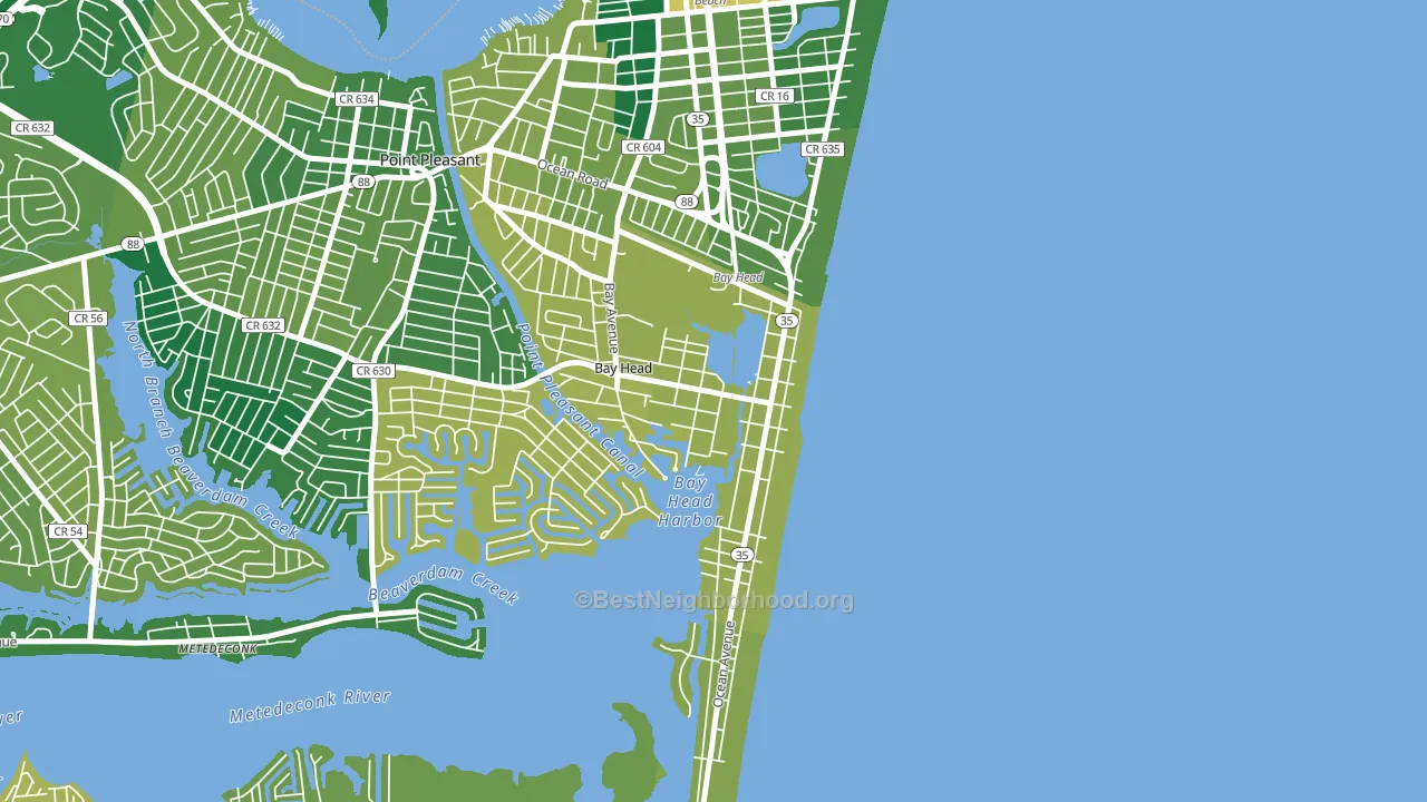 Bay Head, NJ block-group voter-turnout map