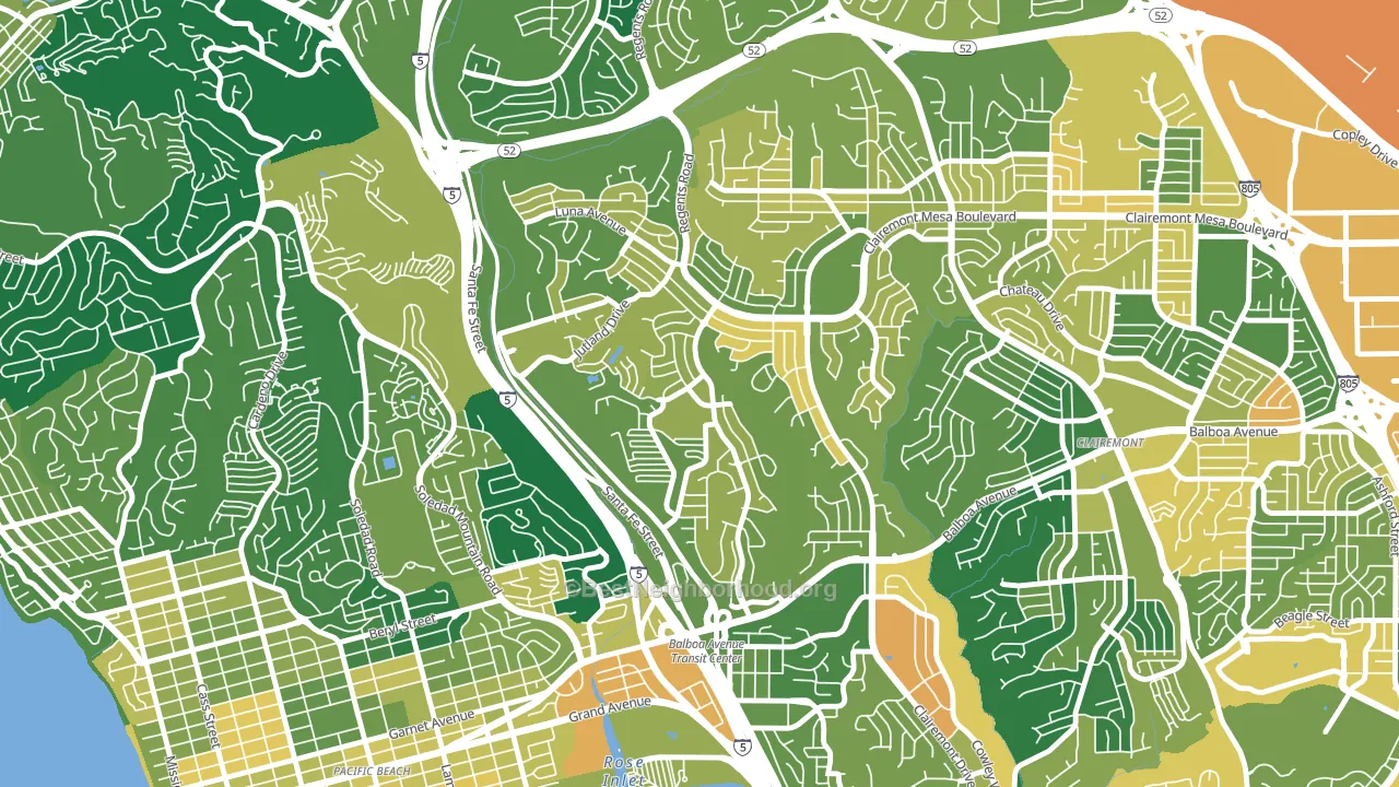 Bay Ho, San Diego, CA block-group voter-turnout map