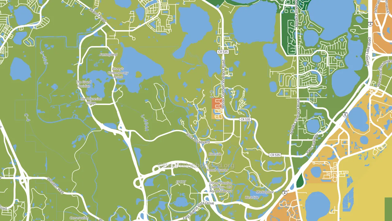 Bay Lake, FL block-group voter-turnout map