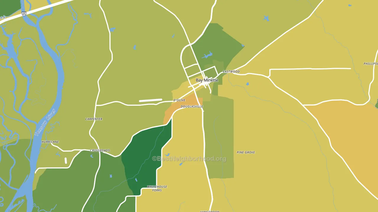 Bay Minette, AL block-group voter-turnout map