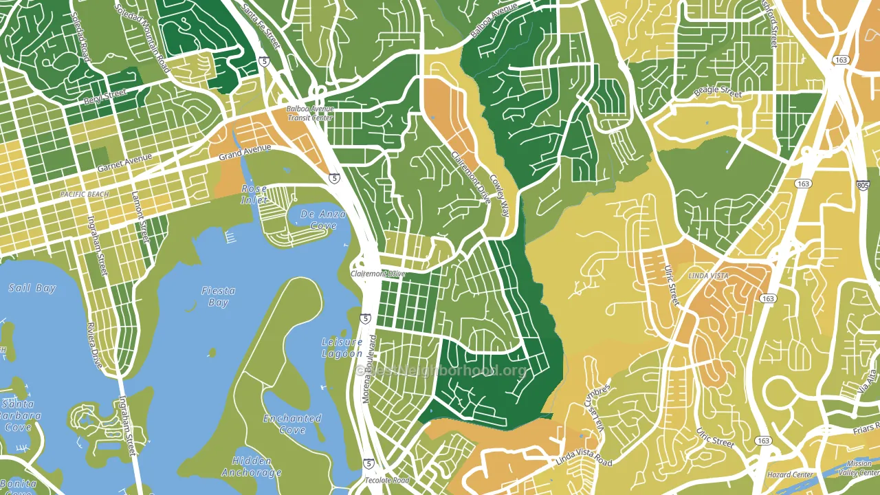 Bay Park, San Diego, CA block-group voter-turnout map